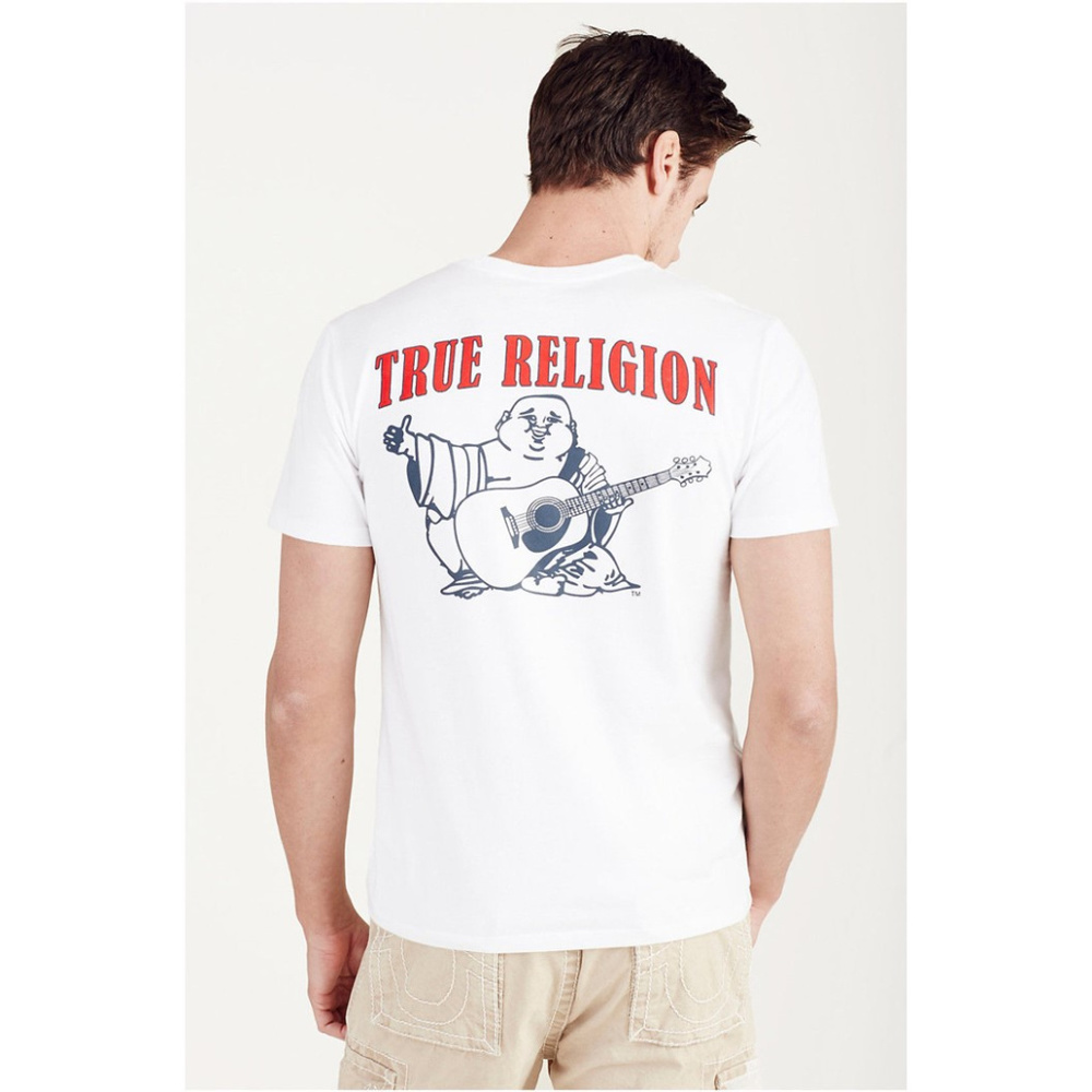 True Religion Men's Buddha Logo Tee T-Shirt in White